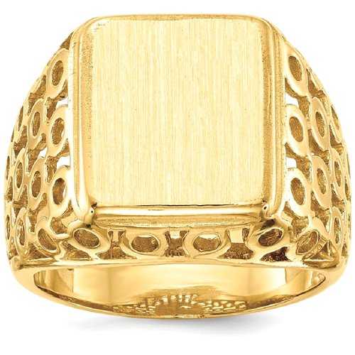 IceCarats 14k Yellow Gold Mens Signet Band Ring Size 10.00 Men