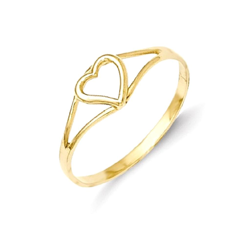 IceCarats 14k Yellow Gold Heart Baby Band Ring Size 2.00