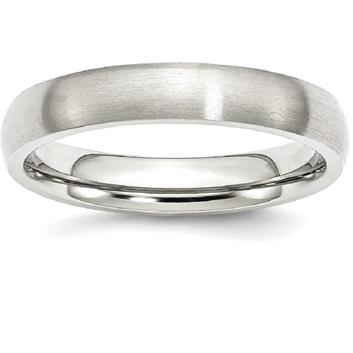 IceCarats Stainless Steel 4mm Brushed Wedding Ring Band Size 10.00 Classic Domed