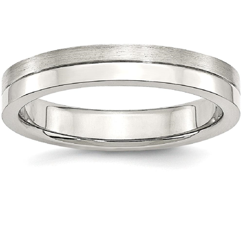 IceCarats Stainless Steel 4mm Brushed Wedding Ring Band Size 6.00 Fancy