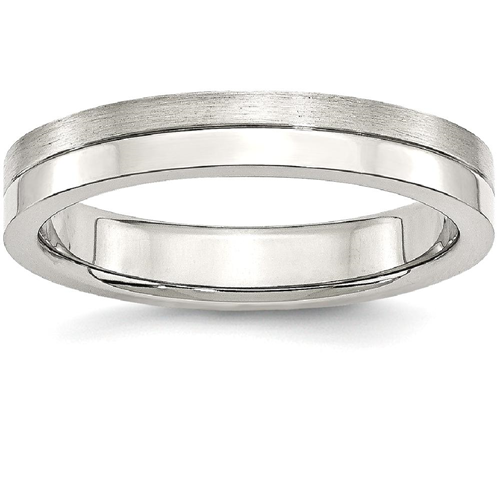 IceCarats Stainless Steel 4mm Brushed Wedding Ring Band Size 7.00 Fancy