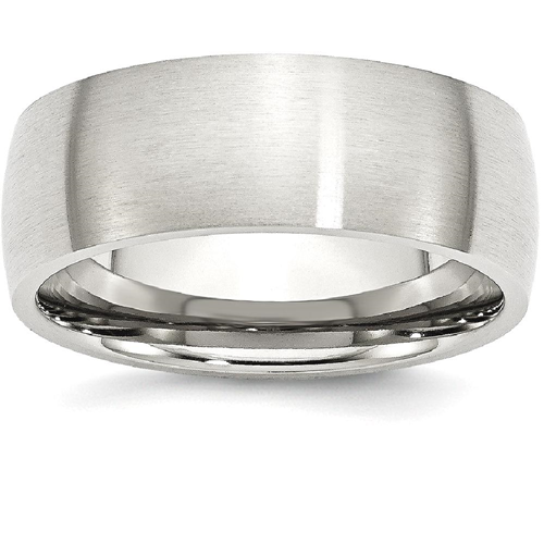 IceCarats Stainless Steel 8mm Brushed Wedding Ring Band Size 10.00 Classic Domed