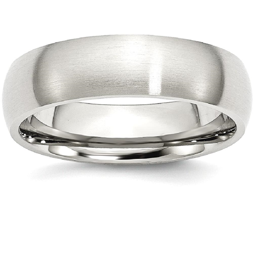 IceCarats Stainless Steel 6mm Brushed Wedding Ring Band Size 12.50 Classic Domed