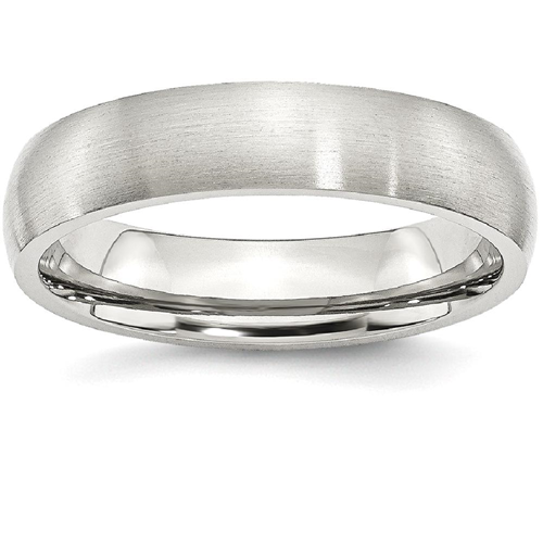 IceCarats Stainless Steel 5mm Brushed Wedding Ring Band Size 8.00 Classic Domed