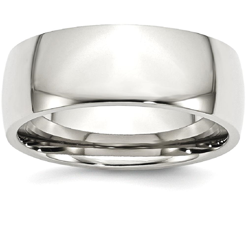 IceCarats Stainless Steel 8mm Wedding Ring Band Size 10.00 Classic Domed