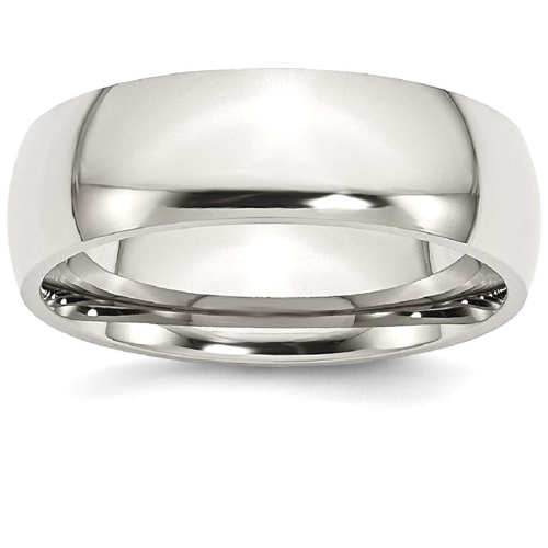 IceCarats – Alliance en acier inoxydable de 7 mm, taille 12.50, dôme classique