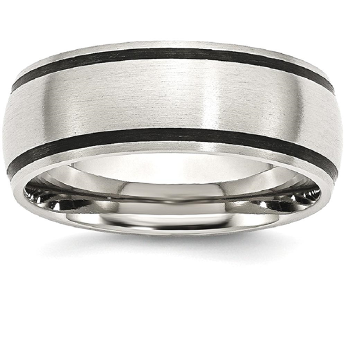 IceCarats Stainless Steel Black Rubber 8mm Brushed Wedding Ring Band Size 6.00 Type Of