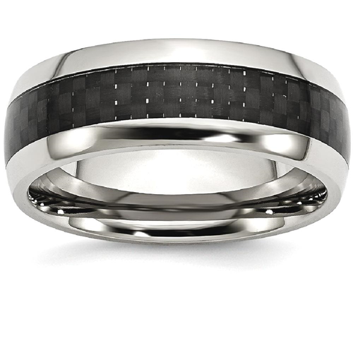IceCarats Stainless Steel Black Carbon Fiber 8mm Wedding Ring Band Size 7.00 Type Of