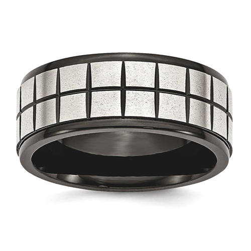 IceCarats Stainless Steel Brushed Black Plated 9mm Wedding Ring Band Size 10.00 Fancy