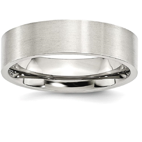 IceCarats Stainless Steel Flat 6mm Brushed Wedding Ring Band Size 6.00 Classic