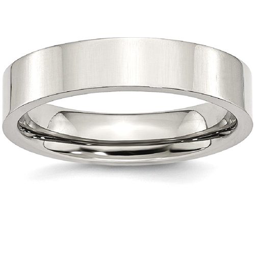 IceCarats Stainless Steel Flat 5mm Wedding Ring Band Size 6.00 Classic