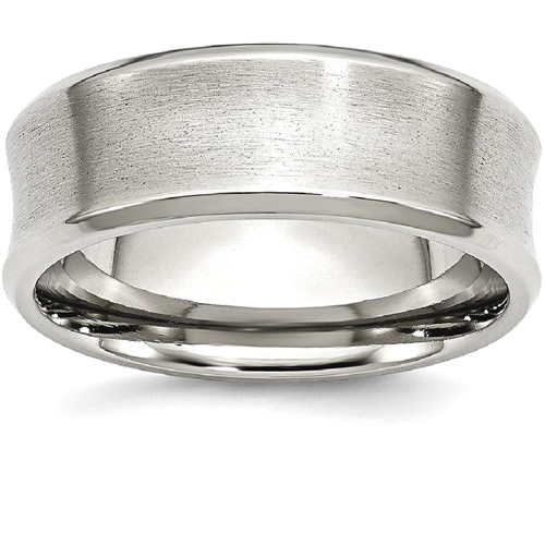 IceCarats Stainless Steel Beveled Edge Concave 8mm Brushed Wedding Ring Band Size 11.50 Classic