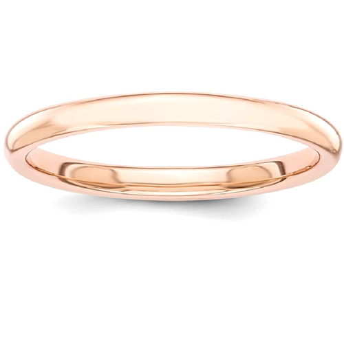 IceCarats 14k Rose Gold 2mm Wedding Ring Band Size 5.00 Classic Domed