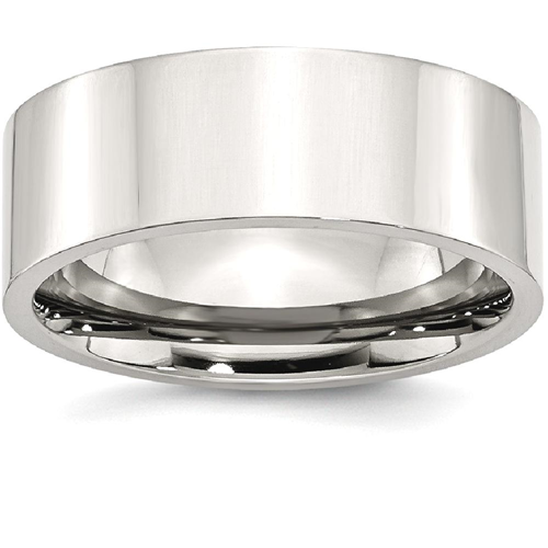 IceCarats Stainless Steel Flat 8mm Wedding Ring Band Size 9.00 Classic