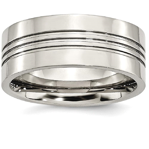 IceCarats Titanium Grooved 9mm Wedding Ring Band Size 10.00