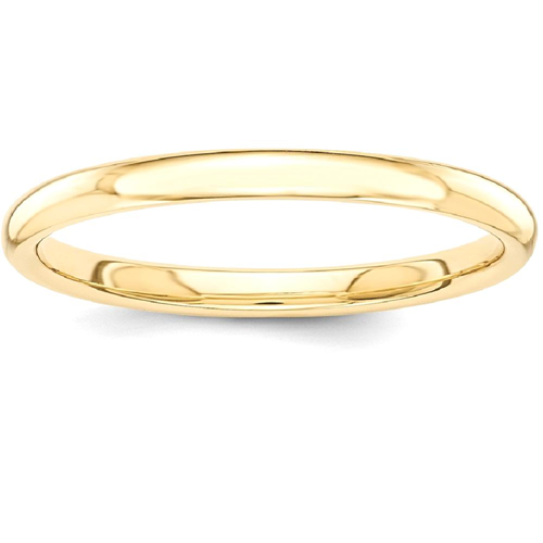 IceCarats 14k Yellow Gold 2mm Wedding Ring Band Size 7.00 Classic Domed