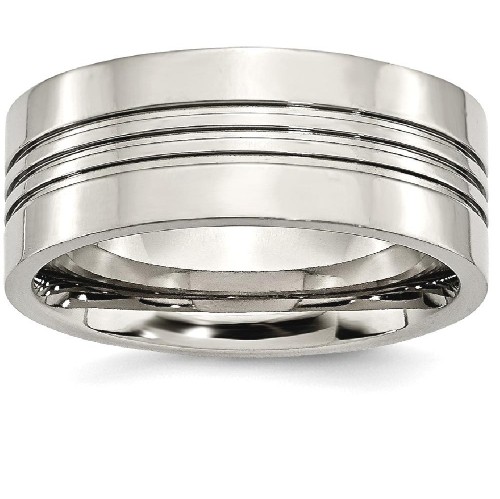 IceCarats Titanium Grooved 9mm Wedding Ring Band Size 12.50