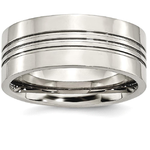 IceCarats Titanium Grooved 9mm Wedding Ring Band Size 9.50
