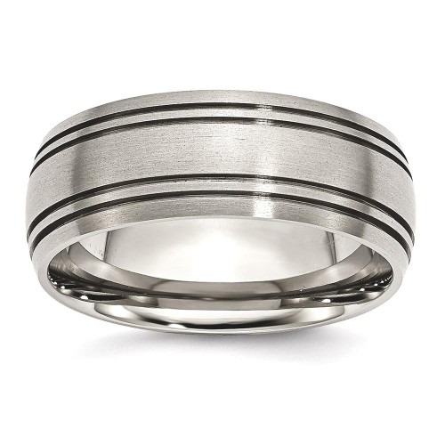 IceCarats Titanium Grooved 8mm Wedding Ring Band Size 12.00