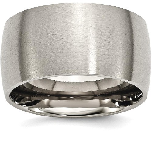 IceCarats Titanium 12mm Brushed Wedding Ring Band Size 14.00 Classic Domed