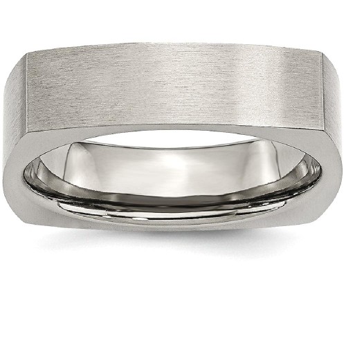 IceCarats Titanium Square 6mm Wedding Ring Band Size 7.00 Fancy