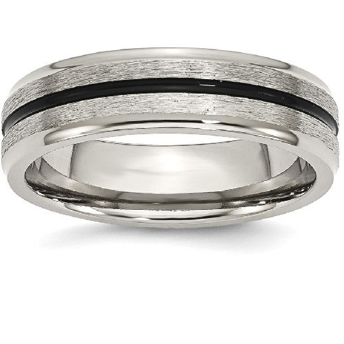 IceCarats Titanium Black Enamel 6mm Wedding Ring Band Size 8.00