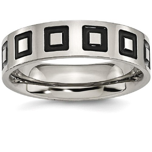 IceCarats Titanium Enameled Flat 6mm Wedding Ring Band Size 6.00 Fancy