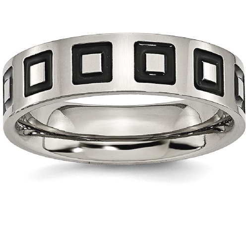 IceCarats Titanium Enameled Flat 6mm Wedding Ring Band Size 8.50 Fancy