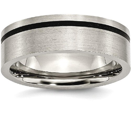 IceCarats Titanium Black Rubber Flat 7mm Brushed Wedding Ring Band Size 13.00 Type Of