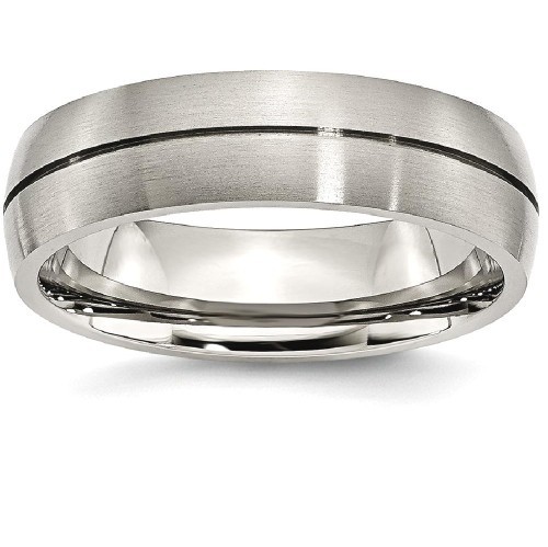 IceCarats Titanium Grooved 6mm Wedding Ring Band Size 7.50
