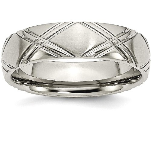 IceCarats Titanium Criss Cross Religious Design 6mm Brushed Wedding Ring Band Size 11.00 Fancy