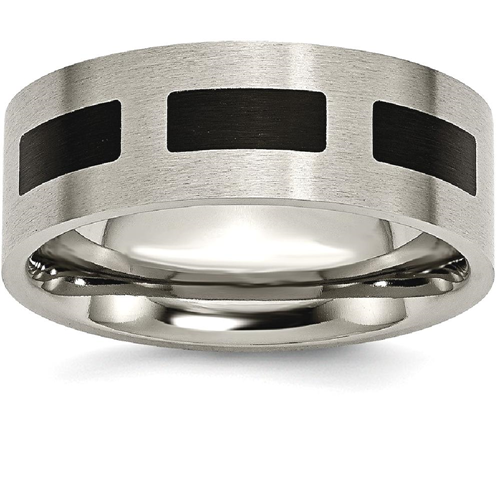 IceCarats Titanium Black Rubber Flat 8mm Brushed Wedding Ring Band Size 9.50 Type Of