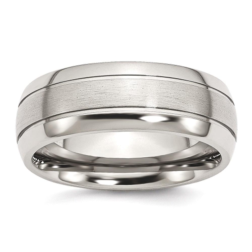 IceCarats Titanium Grooved 8mm Brushed Wedding Ring Band Size 13.50
