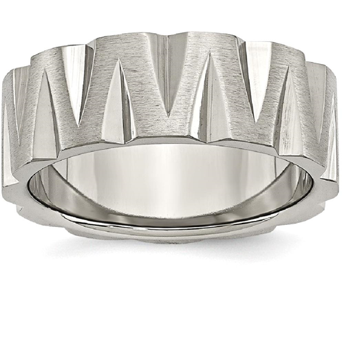 IceCarats Titanium Notched 8mm Wedding Ring Band Size 8.00 Fancy