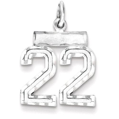 925 Sterling Silver Small #22 Charm and Pendant 