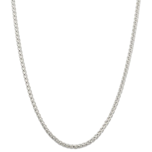 IceCarats 925 Sterling Silver 4mm Round Spiga Chain Necklace 18 Inch Wheat