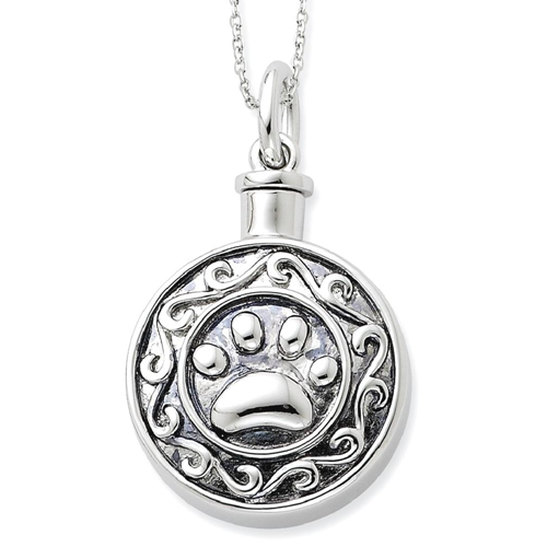 IceCarats 925 Sterling Silver Paw Ash Holder 18 Inch Chain Necklace Animalsinsect Inspirational