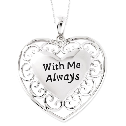 IceCarats 925 Sterling Silver Me Always 18 Inch Heart Chain Necklace Love Inspirational