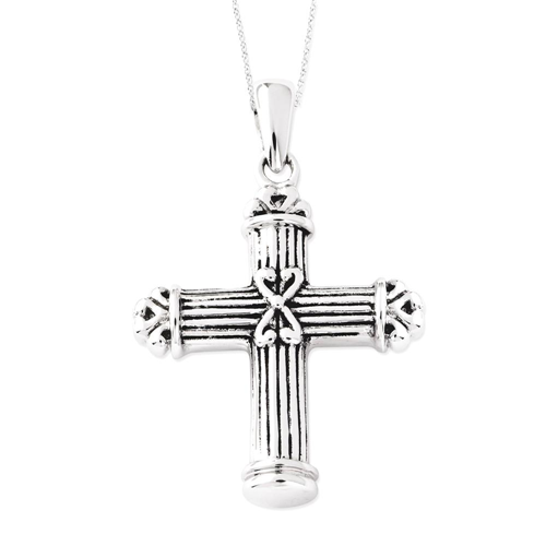IceCarats 925 Sterling Silver Cross Religious Ash Holder 18 Inch Chain Necklace Crucifix Inspirational