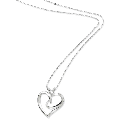 IceCarats 925 Sterling Silver The Hugging Heart 18 Inch Chain Necklace Love Inspirational