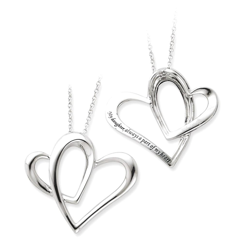 IceCarats 925 Sterling Silver Daughter A Part Of My Heart 18 Inch Chain Necklace Love Inspirational