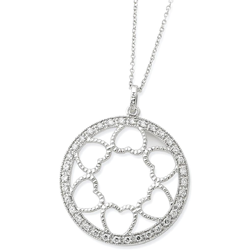 IceCarats 925 Sterling Silver Cubic Zirconia Cz Fullness Of Blessings 18 Inch Chain Necklace Love Inspirational