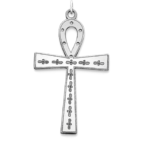 IceCarats 925 Sterling Silver Laser Designed Cross Religious Pendant Charm Necklace Ankh