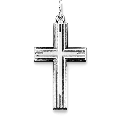 IceCarats 925 Sterling Silver Laser Designed Cross Religious Pendant Charm Necklace Latin