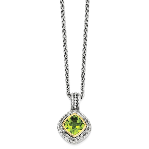 IceCarats 925 Sterling Silver 14k Green Peridot Chain Necklace Gemstone