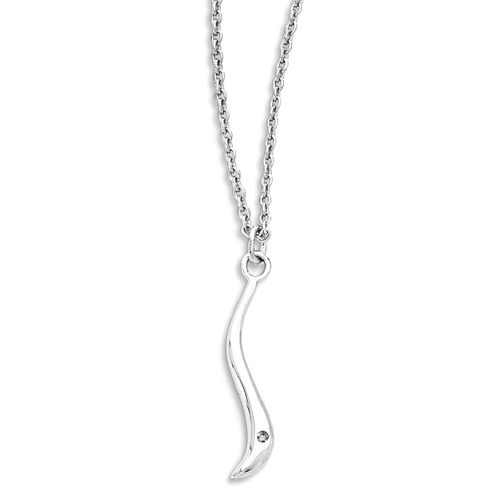 IceCarats 925 Sterling Silver Swirl Diamond Pendant Charm Necklace