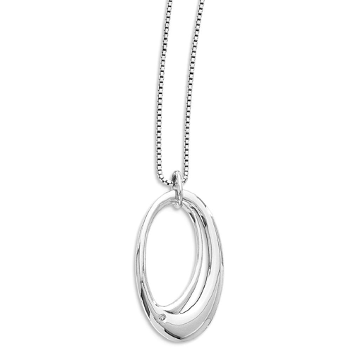 IceCarats 925 Sterling Silver .01ct. Diamond Chain Necklace