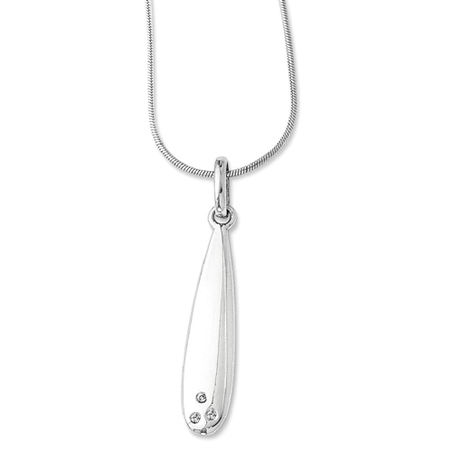 IceCarats 925 Sterling Silver .03ct. Diamond Chain Necklace