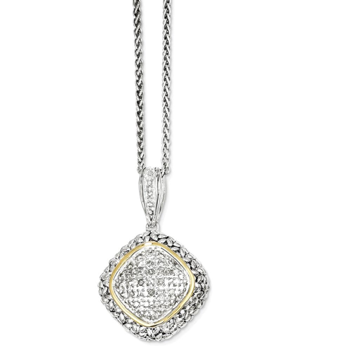 IceCarats 925 Sterling Silver 14k 1/10ct. Diamond 18 Inch Chain Necklace