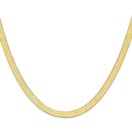 IceCarats 14k Yellow Gold 6.5mm Silky Link Herringbone Chain